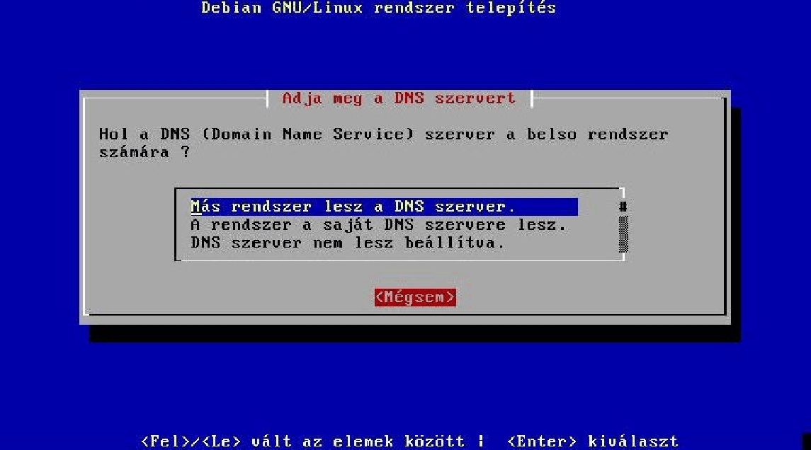 Add meg a DNS szervert